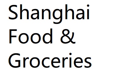 Shanghai Food & Groceries Co.